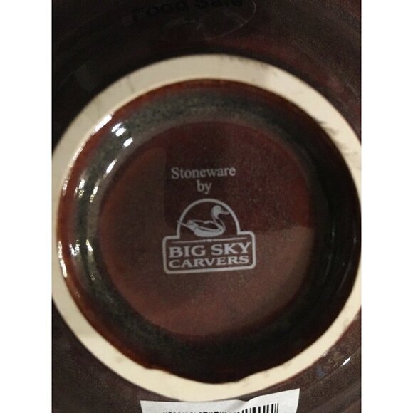 Big Sky Carvers Fusion PInecone Vegetable Chip Dip Tray Platter Brown Stoneware - Picture 4 of 5